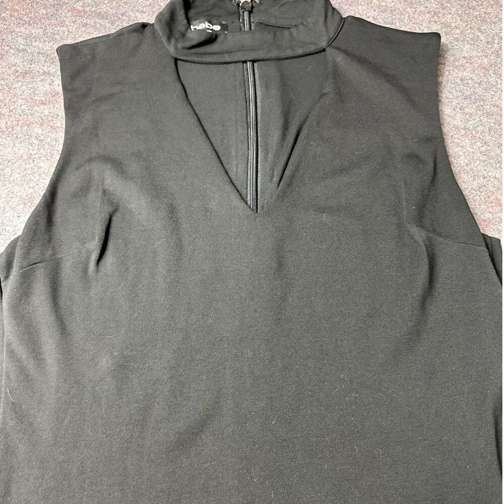 BEBE Women's Black Sleeveless Bodycon Dress Mesh Upper Stretchy Size M/L - Picture 5 of 12